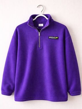 Speedo 90s Vintage Vibrant Purple Quarter-Zip Fleece Pullover